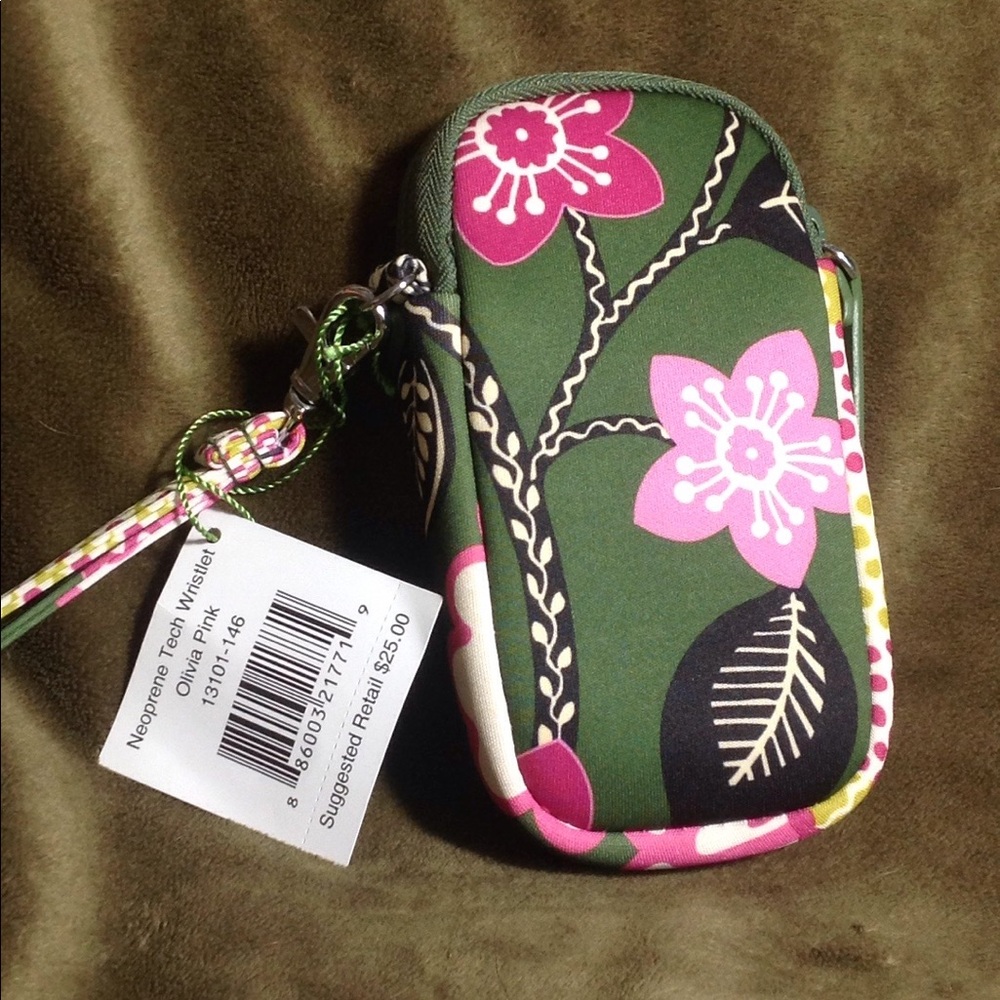 Vera Bradley Neoprene Tech Wristlet Olivia Pink